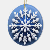 Detailliertes White Snowflake Design Keramik Ornament (Links)