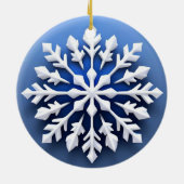 Detailliertes White Snowflake Design Keramik Ornament (Hinten)