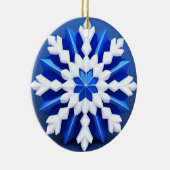 Detailliertes White Snowflake Design Keramik Ornament (Rechts)