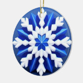 Detailliertes White Snowflake Design Keramik Ornament (Links)