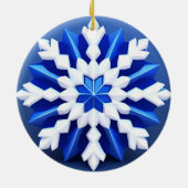 Detailliertes White Snowflake Design Keramik Ornament (Hinten)