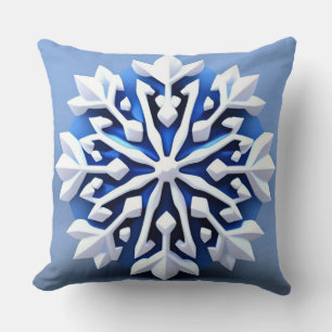 Detailliertes White Snowflake Design Kissen