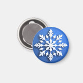 Detailliertes White Snowflake Design Magnet (Vorderseite/Rückseite)