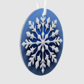 Detailliertes White Snowflake Design Ornament (Vorderseite)