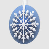 Detailliertes White Snowflake Design Ornament (Vorderseite)
