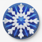 Detailliertes White Snowflake Design Pappteller (Vorderseite)