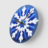 Detailliertes White Snowflake Design Runde Wanduhr (Winkel)