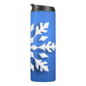 Detailliertes White Snowflake Design Thermosbecher (Nach rechts gedreht)
