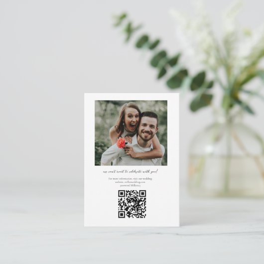 Detaillierungskarte für Elegantes Foto QR-Code Begleitkarte (Stehend Vorderseite)