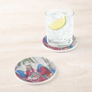 Detailportrait des Holly King Getränkeuntersetzer