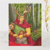 Detailportrait des keltischen Eichenkönigs Karte (Gelbe Blume)