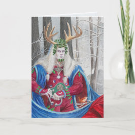 Detailportrait des keltischen Holly King Karte