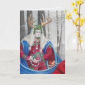 Detailportrait des keltischen Holly King Karte (Gelbe Blume)