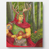 Detailporträt von Cernunnos, dem keltischen Eichen Fotoplatte (Vorderseite)