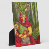 Detailporträt von Cernunnos, dem keltischen Eichen Fotoplatte (Seite)