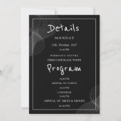 Detailprogramm für Minimalistische, schwarze Schwa Einladung (Vorderseite)