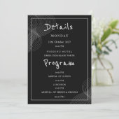 Detailprogramm für Minimalistische, schwarze Schwa Einladung (Stehend Vorderseite)