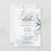 Details 2 Elegantes blaues Aquarellblatt Einladung (Vorderseite)