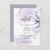 Details 2 Elegantes violettes Wasser Foliage Einladung (Vorne/Hinten)