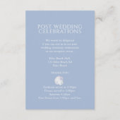 Details ändern Herz-Muscheln Strand Blau Hochzeit Begleitkarte (Rückseite)