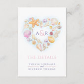 Details ändern Muscheln Strandhochzeit Begleitkarte (Vorderseite)