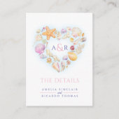 Details ändern Muscheln Strandhochzeit Begleitkarte (Vorderseite)