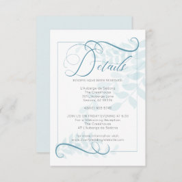 DETAILS | Aquamarin Blue Accents Pale Blue Blätter Einladung