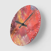 Details aus rotverdünntem Holz, Arizona Runde Wanduhr (Winkel)