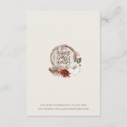 Details Blumenfarm Western Country Wedding Begleitkarte (Rückseite)