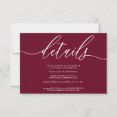 Details Burgundy Simple RSVP Karte (Vorderseite)