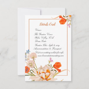 Details Card - Elegante Wildblume Hochzeit Dankeskarte