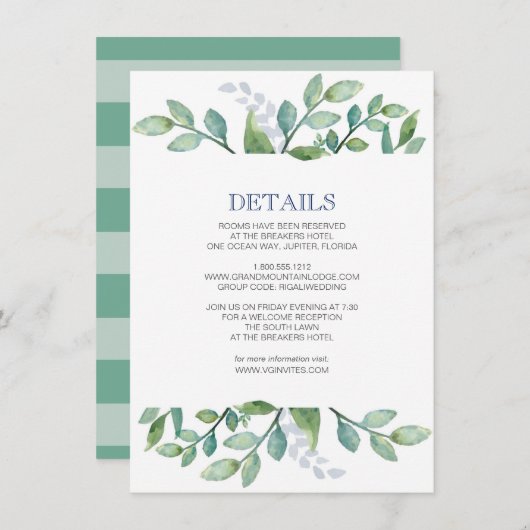 Details Card Grüne Suite Begleitkarte (Vorne/Hinten)