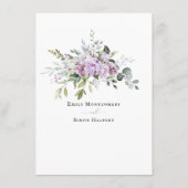 Details Card Lilacs Grüne Skriptinformation Begleitkarte (Rückseite)