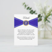 Details Card Royal Blue Elegance mit Monogram Postkarte (Stehend Vorderseite)