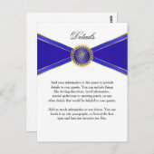 Details Card Royal Blue Elegance mit Monogram Postkarte (Vorne/Hinten)