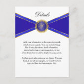 Details Card Royal Blue Elegance mit Monogram Postkarte (Vorderseite)