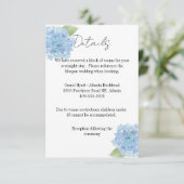 Details Card Wedding Hydrangea RSVP Karte (Stehend Vorderseite)
