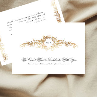 Details der eleganten botanischen Hochzeit Begleitkarte