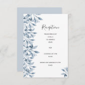 Details der Hochzeitsempfehlung in weißem Blau Begleitkarte (Vorne/Hinten)