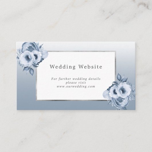 Details der Website Hochzeiten staubblaue Blumenbl Begleitkarte (Vorderseite)