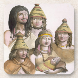 Details des Kopfschmucks in Nordwestamerika (colo Untersetzer