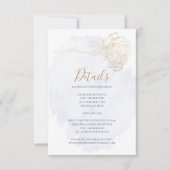 DETAILS | Dusty Blue Watercolor Gold Rose Einladung (Vorderseite)