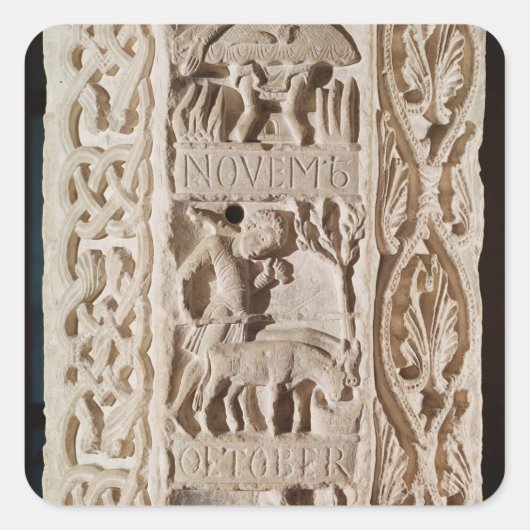 Details einer Säule Quadratischer Aufkleber (Vorderseite)