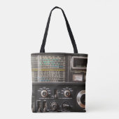 Details eines alten Funkempfängers Tasche (Rückseite)