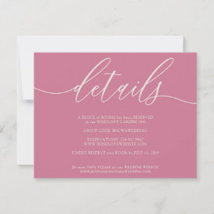 Details Einfache Signatur Rosa RSVP Karte