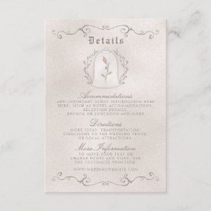 DETAILS   Elegante Rose der Beauty Wedding Begleitkarte