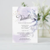 Details Elegantes violettes Wasser Foliage Einladung (Stehend Vorderseite)