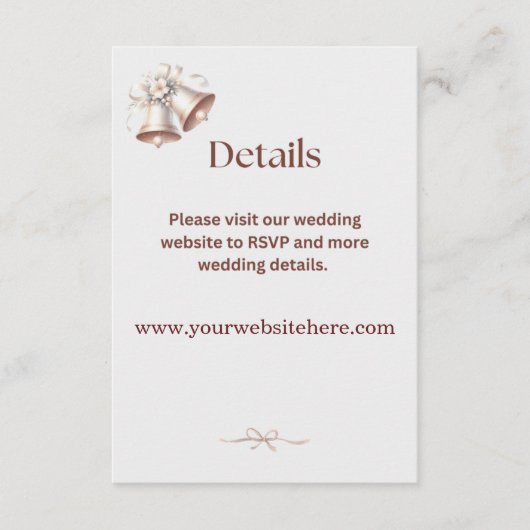 Details Enclosure Pink Wedding Bells Invitation Begleitkarte (Vorderseite)
