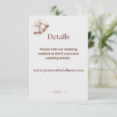 Details Enclosure Pink Wedding Bells Invitation Begleitkarte (Stehend Vorderseite)