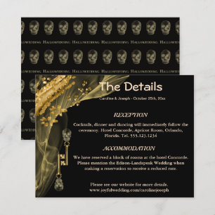 Details für Hallowedding mit schwarzen und goldene Begleitkarte
